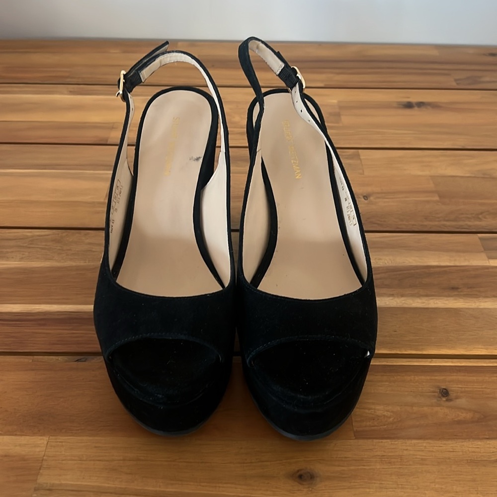 Stuart Weitzman Rinna black suede wedge - Picture 2 of 6